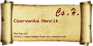 Cservenka Henrik névjegykártya